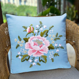 Kits <span class=keywords><strong>de</strong></span> Matériel DIY Brodés NKF en Coton et <span class=keywords><strong>Toile</strong></span>, Coussins Décoratifs 3D Floraux Faits Main pour Salon, Cadeaux Décoratifs - Product Image 3