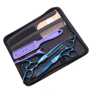 Juego de Tijeras de Peluquería, Tijeras de Entresacar Rectas, Peine, Kit Completo de Peluquería, Múltiples Herramientas, para Salón y Uso Doméstico, Acero Inoxidable 1011KA - Product Image 2