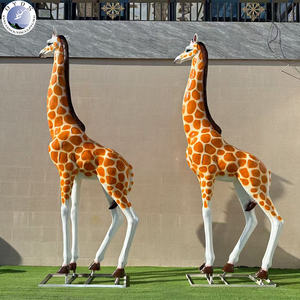 実物大の樹脂動物彫刻ガーデングラスファイバーキリン像グラスファイバー彫刻 - Product Image 4