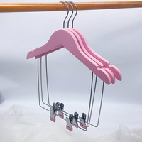 Cintres en bois personnalisés avec logo pour maillots de bain, costumes pour enfants, robes, pantalons et jupes, avec pinces
