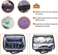 Sac fourre-tout en Crochet, organisateur de rangement de fils d'écouteurs avec poignée robuste et sangle d'épaule détachable, sac en tricot avec séparateur intérieur