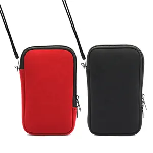 Personalizzazione all'ingrosso borsa per cellulare grande nera custodia per elettronica borsa da viaggio custodia per portafoglio custodia per telefono in Neoprene