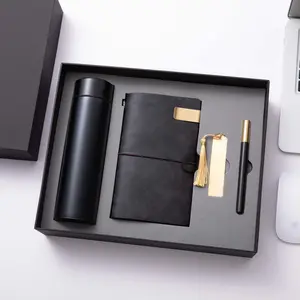Set Ide Hadiah Mewah Baru Pena Promosi Pria Perusahaan Notebook Usb Flash Drive Pembatas Buku Vakum Cangkir Thermo untuk Pria