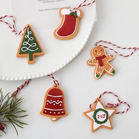 Décorations de Noël nordiques : pendentifs pour sapin en PVC, bonhomme en pain d'épices, canne à sucre, flocons de neige