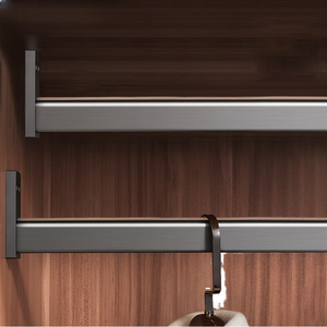 Élégantes barres de suspension pour armoire GALAXY – Essentielles en alliage d'aluminium et de zinc, finition chromée, rails de garde-robe doubles détachables - Product Image 4
