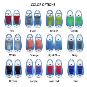 Lacets de chaussures élastiques en silicone multicolores tendance, sans nœuds, pour baskets décontractées - Product Image 3