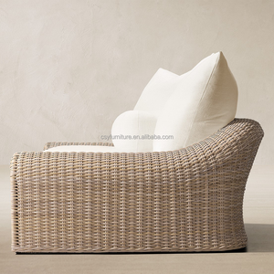 <span class=keywords><strong>Chaise</strong></span> longue moderne et portable en <span class=keywords><strong>rotin</strong></span> PE, spacieuse, avec coussin surdimensionné respirant, idéale pour la piscine et la villa - Product Image 4