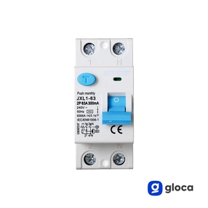 Relais de protection Gloca JXL1-63 2P 63A 300mA Rcd 240V Montage sur rail DIN - Product Image 4
