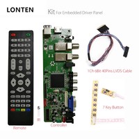 Carte de commande LCD universelle Lonten QT526C V1.3 compatible avec les signaux numériques DVB-S2/T2/C ATV, double USB en russe T.S512.69 avec 1 canal 6 bits