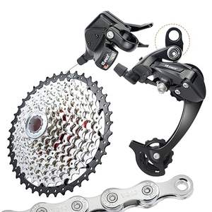 VG-Ensemble de chaîne de vélo vtt, <span class=keywords><strong>cassette</strong></span> 11-42T, 1x10 <span class=keywords><strong>vitesses</strong></span>, dérailleur arrière et manette de vitesse (ensemble 10 S 11-42T) - Product Image 5