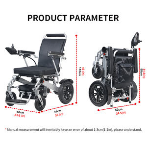 軽量アルミ合金折りたたみ式ポータブル電動車椅子障害者用 - Product Image 2