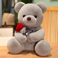 Ours en peluche rose mignon pour la Saint-Valentin, super doux, en coton PP, doublure en maille, cadeau d'anniversaire, machines à griffes
