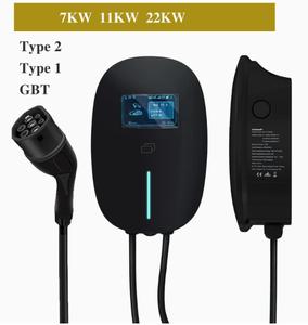 Borne de recharge murale intelligente AC 7kW 11kW 22kW pour véhicules électriques domestiques, Type 1 Type 2, avec écran LCD, pour véhicules électriques à énergie nouvelle - Product Image 4