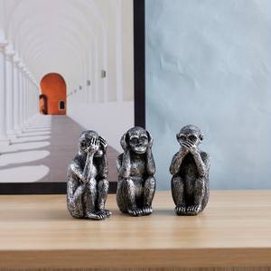 Figuras de resina de los <span class=keywords><strong>Tres</strong></span> <span class=keywords><strong>Monos</strong></span> <span class=keywords><strong>Sabios</strong></span>, no ven, no hablan, decoración para el hogar, artesanías, diseño creativo, adornos de <span class=keywords><strong>monos</strong></span> que no ven ni oíen - Product Image 5