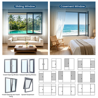 Système de fenêtre en aluminium détachable moderne haut de gamme fenêtres coulissantes en alliage d'aluminium pour chambres salons Villas bas prix