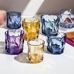 High Quality 290ml Glassware Clear Transparent Juice Water Tea Coffee Glass Cups Twist Design Whiskey Glasses