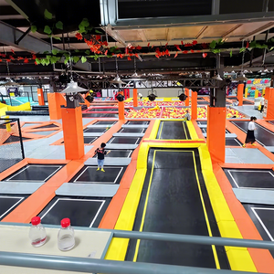 Parc <span class=keywords><strong>de</strong></span> trampolines intérieur multi-usages, arène <span class=keywords><strong>de</strong></span> trampolines professionnelle avec fosse à mousse, panier <span class=keywords><strong>de</strong></span> <span class=keywords><strong>basket</strong></span> et zone <span class=keywords><strong>de</strong></span> saut libre - Product Image 2