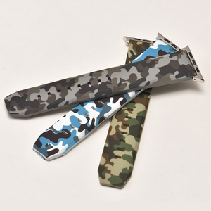 Mode Camouflage Silicone montre intelligente bracelet hommes femmes universel Camo caoutchouc bracelets de montre <span class=keywords><strong>pour</strong></span> <span class=keywords><strong>Apple</strong></span> <span class=keywords><strong>Watch</strong></span> - Product Image 5