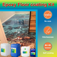 Peinture Époxy 3D Haute Dureté Résistante aux Rayures et à l'Usure, Résine Époxy Transparente pour Sols, Pigments Métalliques pour Sols Époxy