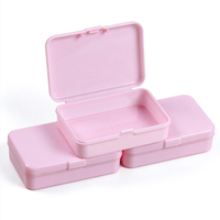 Boîte portable rectangulaire rose en plastique PP de 7,5 cm pour le rangement de cosmétiques, pièces de quincaillerie, pierres précieuses, montres, boucles d'oreilles, ongles à presser et cartes