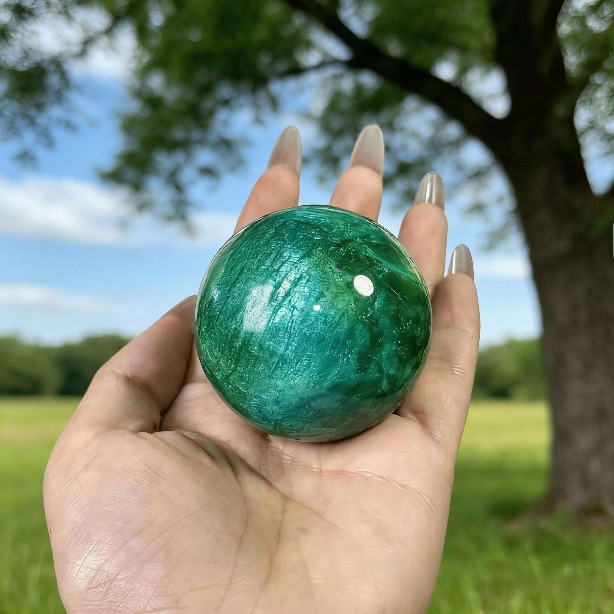 ทรงกลมมูนสโตนสีเขียว