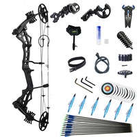 Arc à poulies professionnel réglable HUANTU Leiwanuo Pangu Pro, kit de tir à l'arc en métal, composants, force de traction 30-65 lb, longueur 96 cm