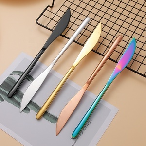 Cuchillos para carne de acero inoxidable con pulido <span class=keywords><strong>espejo</strong></span>, cubertería metálica económica de fábrica para mesa y cena - Product Image 1