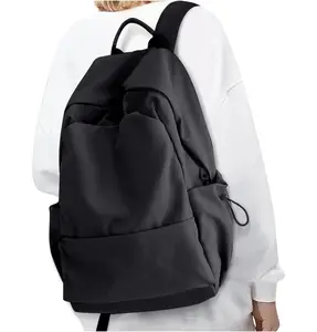 Черный рюкзак для переноски, для женщин и мужчин, водонепроницаемый, легкий, небольшой, школьный рюкзак для колледжа