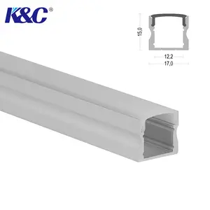 Perfil de tira de luz de led de alumínio, k15 6063 t5 superfície 17*15mm de extrusão de caixa de alumínio