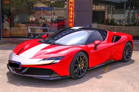 Body Kit Serat Karbon Kering OEM Facelift Upgrade Baru dengan Lip Depan, Diffuser Belakang, Side Skirt, Spoiler Wing untuk SF90