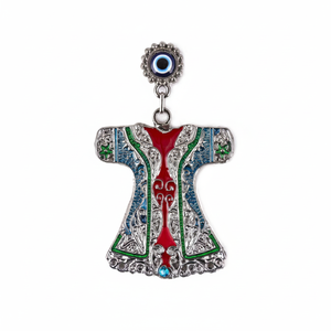 Imán de nevera colorido en forma de caftán con mal de ojo de Turquía - Product Image 2