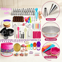Kit d'outils de pâtisserie professionnel 700 pièces, plateau tournant antidérapant, douilles à glaçage, racloir, fournitures de pâtisserie robustes pour boulanger, vente en gros