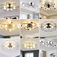 Lustre de plafond de style géométrique simple moderne nordique, style multi-usage, restaurant, salon, chambre principale