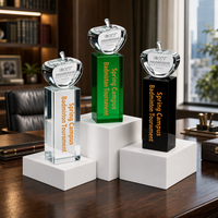 Trophée Pomme en Cristal Personnalisé Noble Manufacturer avec Socle en Forme de Tour pour Tournois Sportifs, Événements Scolaires, Reconnaissance des Employés