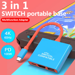 <strong>Switch2</strong> Portable ABS Material Adapter <strong>Docking</strong> <strong>Station</strong> 3 In1 for for Mini Dock Type-C USB 3.0 Hub Projection 4K60HZ Video - Product Image 4