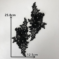Applique de col brodée florale 3D multi-luxe, écologique, en dentelle, avec strass et perles, pour robe de mariée et robe de soirée