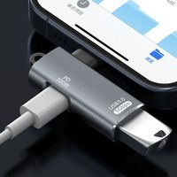 Adaptor Daya USB-C ke USB 3.2 2-in-1 100W Output AC Lubang Gantungan Kunci OTG untuk Perangkat iPhone iPad MacBook Tipe-C
