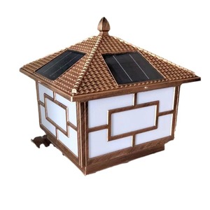 Copper <b>Solar</b> <b>Pillar</b> <b>Light</b> Outdoor Wall Mount Led Waterproof For Villa Gate Decor - Product Image 4