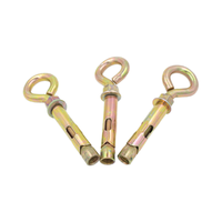 Cheville d'ancrage en acier au carbone plaqué zinc jaune avec œillet ou crochet, cheville d'expansion norme DIN pour mur en béton