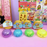 Squishy en forme de boule de pâte à presser avec visage de dessin animé et perles dorées, jouet anti-stress pour filles et garçons, boîte mystère