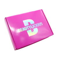 Boîte d'expédition holographique personnalisée en gros avec logo, emballage ondulé pour produits de beauté en abonnement e-commerce