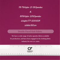 Tela Premium de Punto 78.7% Nailon 21.3% Elastano 160G 177G 180G 190G 200G para Ropa Interior