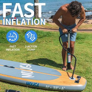 กระดานโต้คลื่นแบบพองลม PF Custom Surfboard ขนาด 11'*35" รุ่น Extra Wide พร้อมตะขอเกี่ยวแบบ Hot Welding Seam สำหรับเล่นในทะเล MS03/4 Extra Wide - Product Image 2