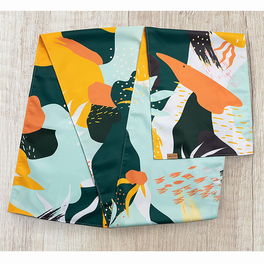 Рождественская настольная дорожка с блестками и светло-серебряной фольгой, Настольная дорожка из органзы с принтом для свадьбы, домашний декор