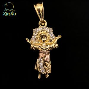 Pendentif en or plaqué Vierge Jésus Saint et pierre en zircon 3D Bijoux <span class=keywords><strong>Divine</strong></span> Miséricorde - Product Image 3