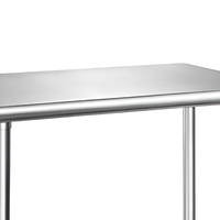 Table de travail en acier inoxydable 201/304, finition polie, capacité de charge 300 kg/m, roulettes à 4 roues pour la restauration, la cuisine et la préparation des aliments