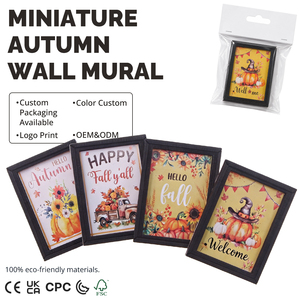 Décoration murale miniature personnalisable 1:12 pour maison de poupée, thèmes Automne, Récolte, Thanksgiving, Halloween, Vente en gros, Prix usine - Product Image 1
