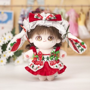 Robe de Noël pour poupée de 20 cm avec nœud rouge et vert et motif de fête, tenue en tissu de style occidental pour vêtements de poupée - Product Image 1