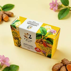 Jabón Facial Aclarante de Cúrcuma de Kermin, con Tecnología de Encapsulación para Mantener la Potencia de los Ingredientes Activos para la Piel - Product Image 3