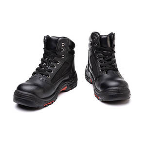 Vente chaude la moins chère chaussure industrielle de protection en cuir coupe moyenne chaussures de sécurité tactiques de travail à bout en acier pour hommes - Product Image 4